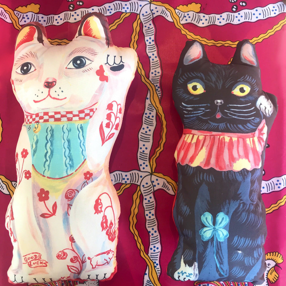 Lucky Cat Pillow Designed By Nathalie L'ete – Nest of San Francisco